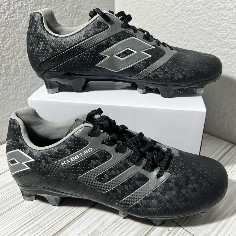 Lotto Maestro 700 IV FG M50 men’s Soccer Cleats shoes black size 7‎ EU 39
